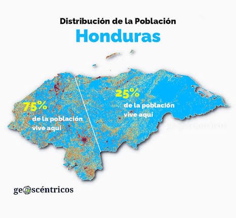 Distribucion urbana y rural en Honduras